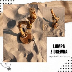 lampka rustykalna z drewna
